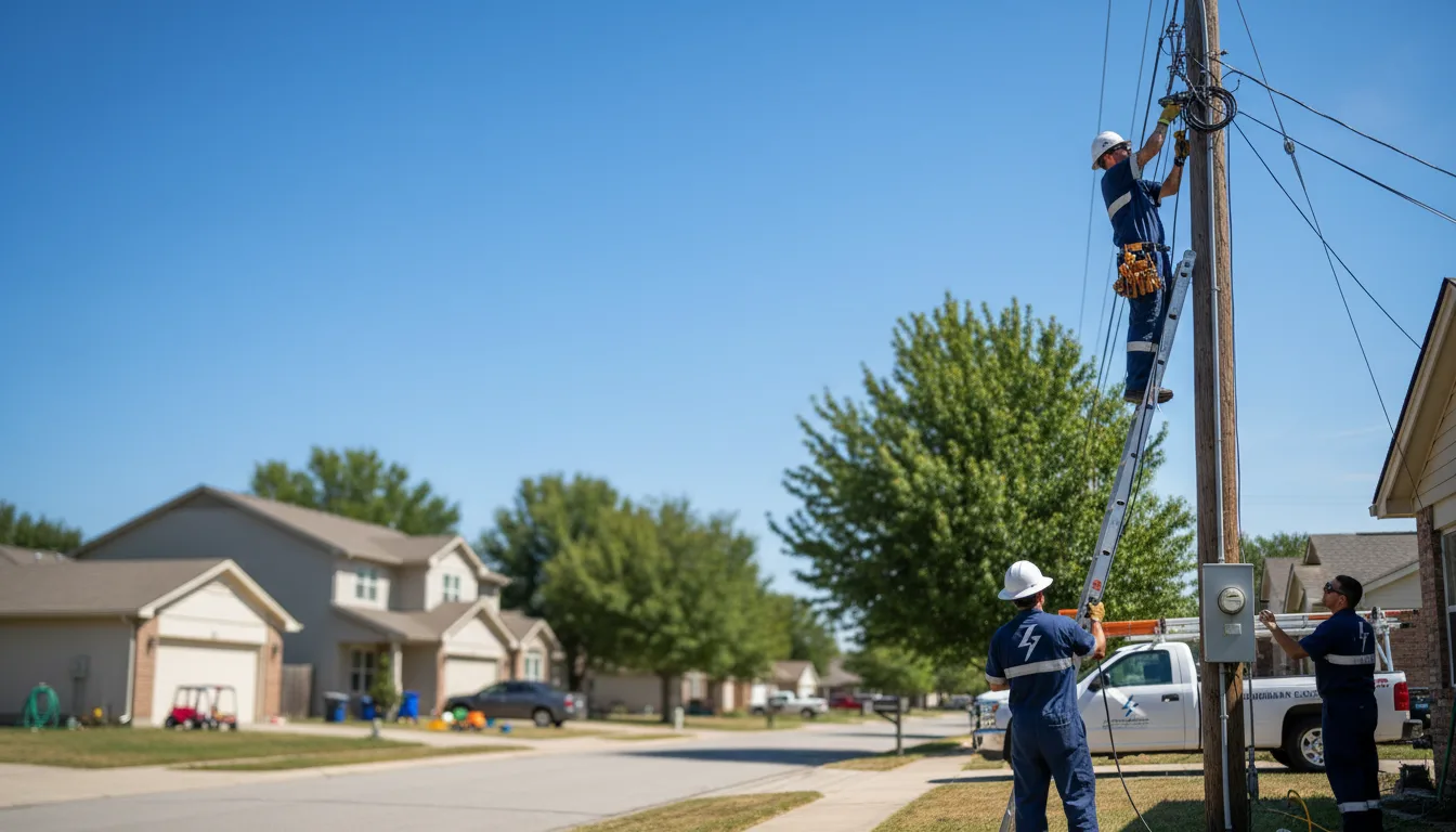 Residential electrician providing installation services in Hawkins, TX